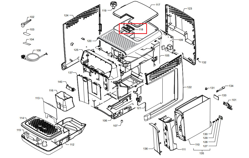 Philips EP22xx un EP32xx maltās kafijas vāka nodalījums 421944084601