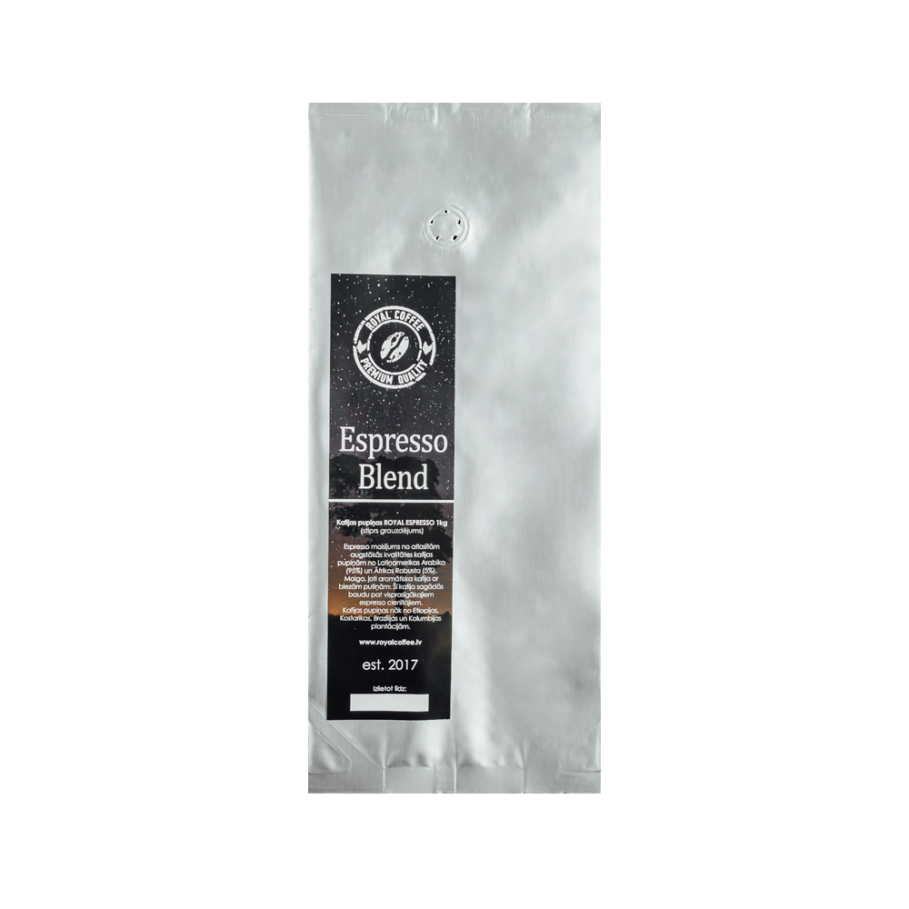 Latvijā grauzdēta pupiņu kafija "Espresso", Kafijas pupiņas 1Kg