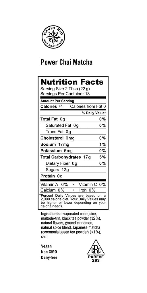 David Rio Power Chai – chai maisījums ar matcha tēju (398 g bundža) 11008