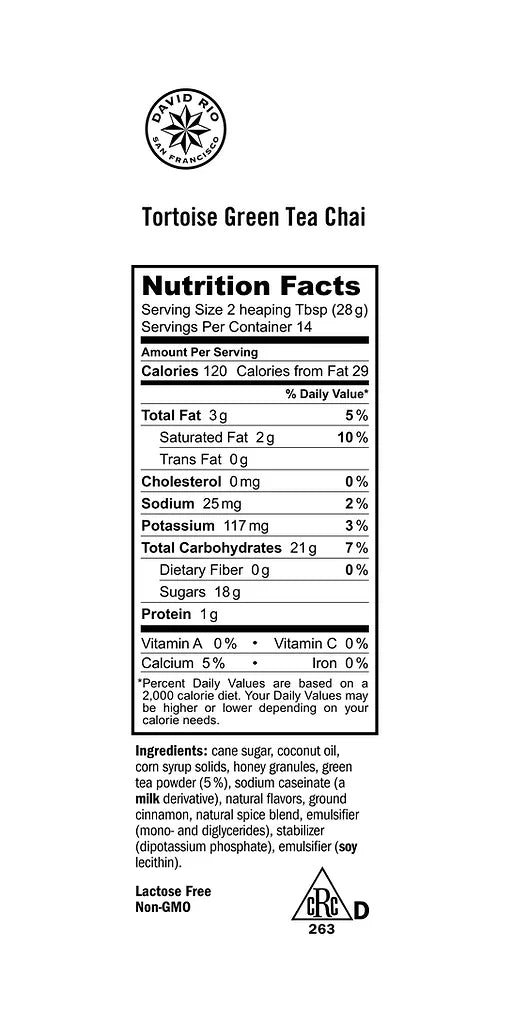 David Rio Tortoise Green Tea Chai – chai maisījums ar zaļo tēju (398 g bundža) 11010