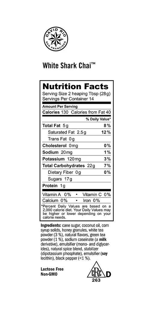 David Rio White Shark Chai – chai maisījums ar balto tēju (398 g bundža) 11059