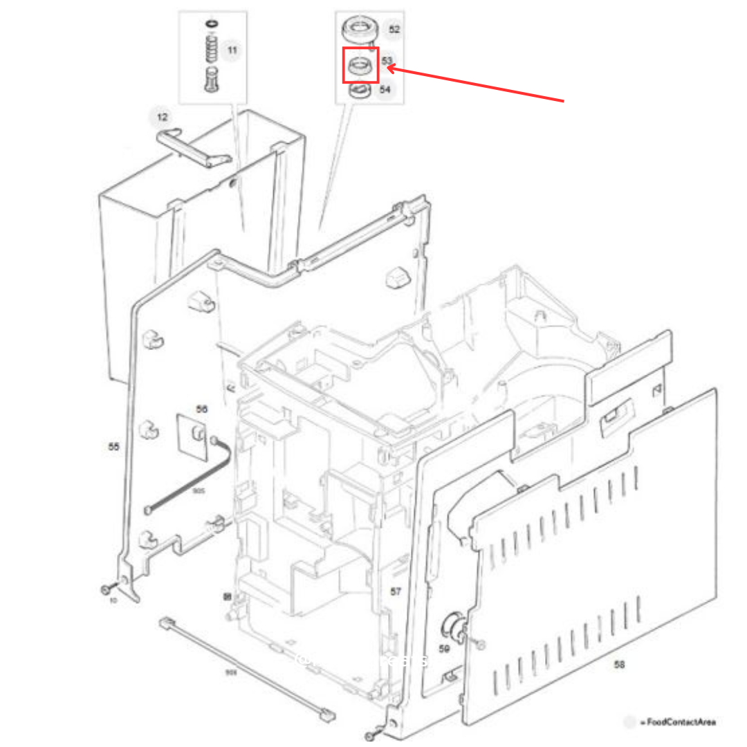Ūdens tvertnes blīve 6635435 0068031 Jura, Nivona, Bosch, Siemens, Miele, Krups