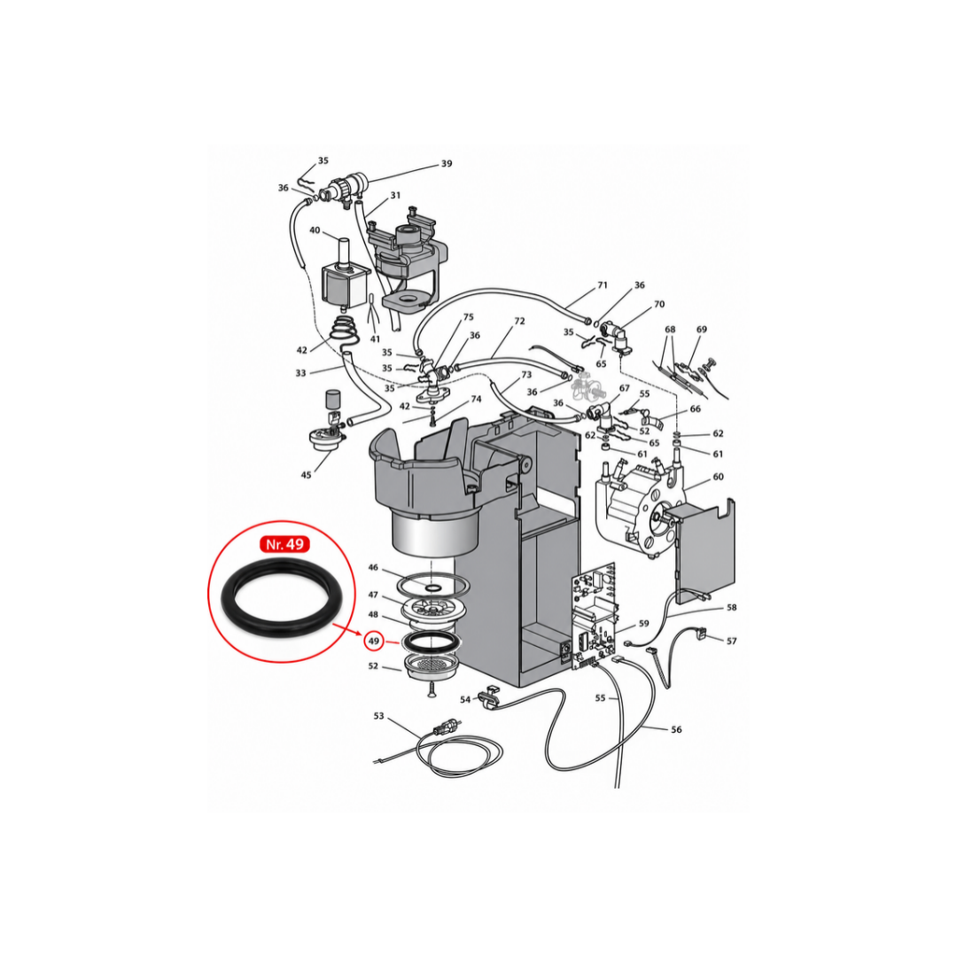DeLonghi EC6xx / EC8xx radziņa grupu blīve 5313221491 AS00005075