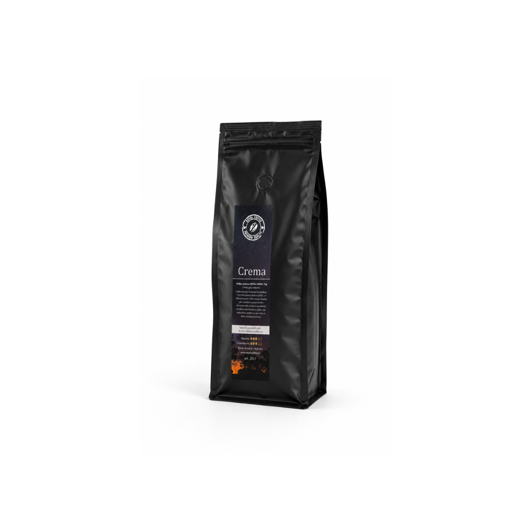 Latvijā grauzdēta pupiņu kafija "Crema", Kafijas pupiņas 1Kg