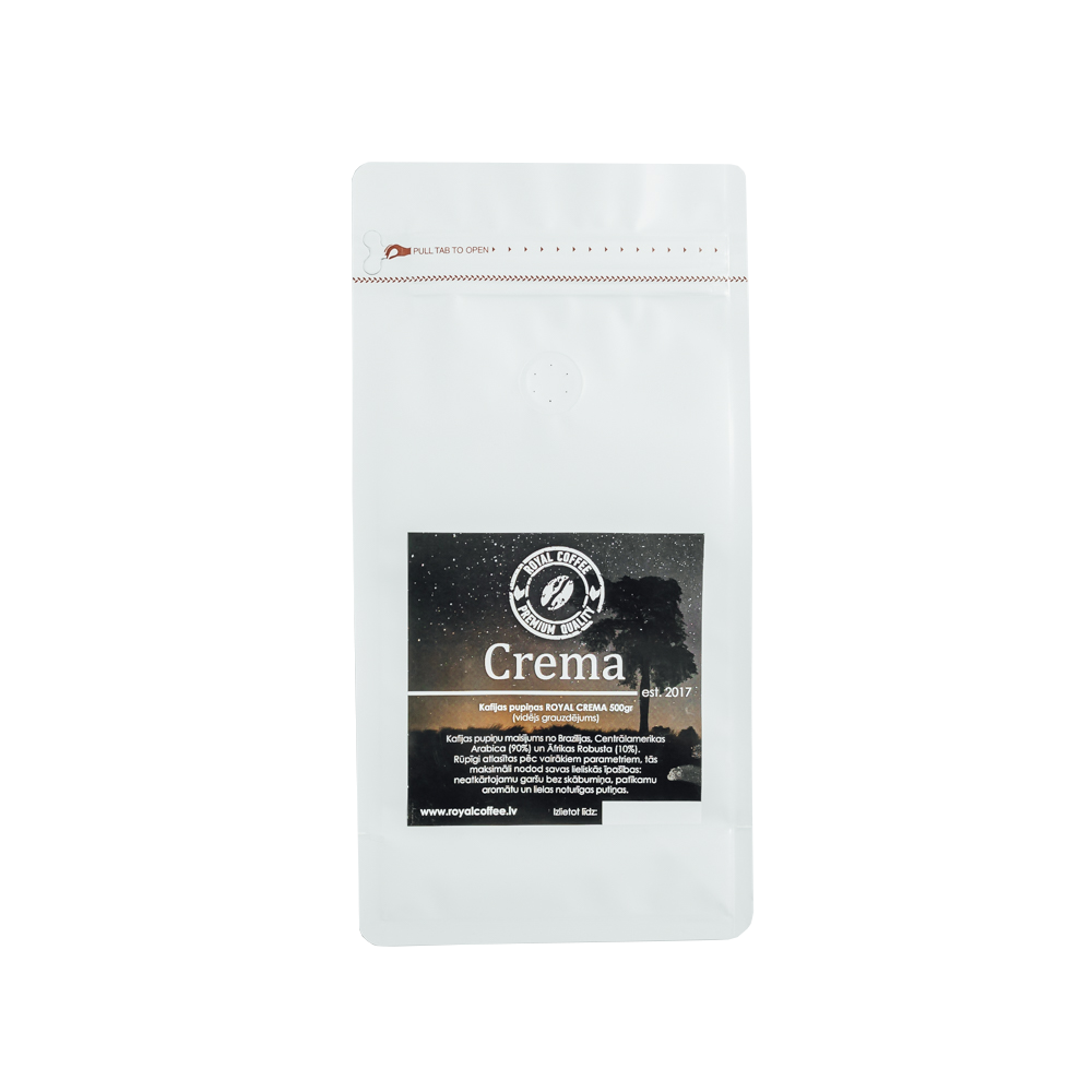 Latvijā grauzdēta pupiņu kafija "Crema", Kafijas pupiņas 500g