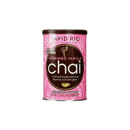 David Rio Flamingo Vanilla™ Chai – chai maisījums ar vaniļas garšu bez kofeīna, bez cukura (337 g bundža) 11018