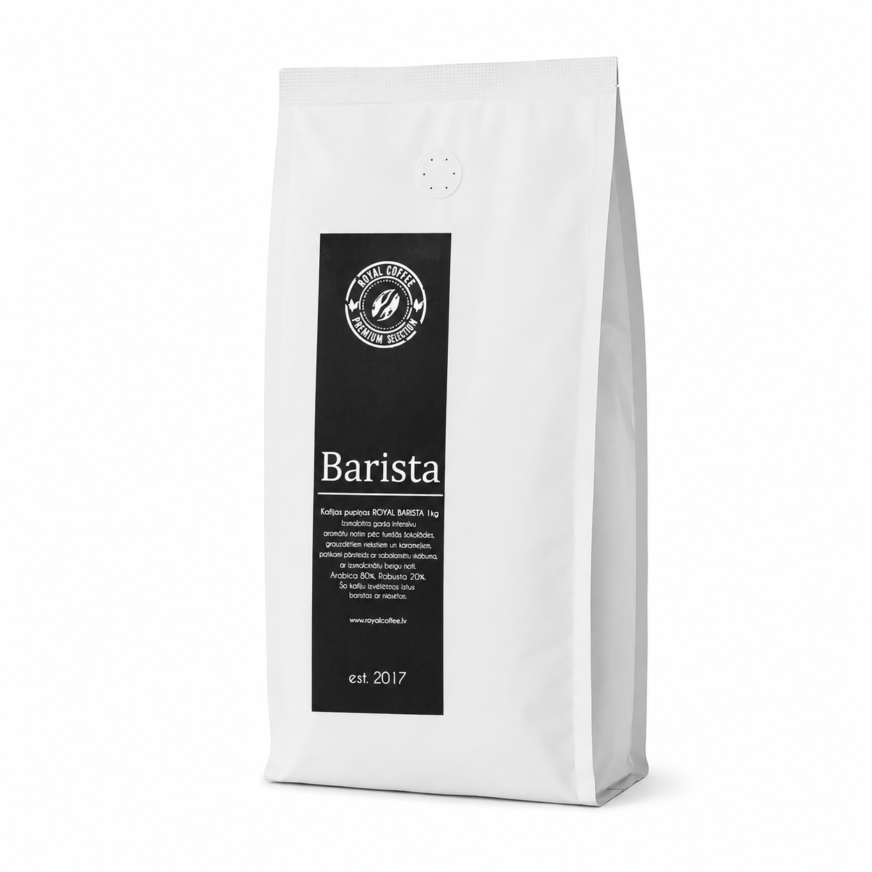 Latvijā grauzdēta pupiņu kafija “Barista" 1kg